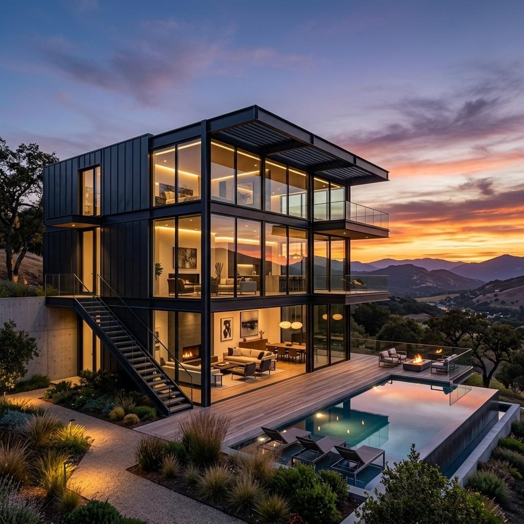 Adding a floor to an existing building with light steel - multi-story modern home